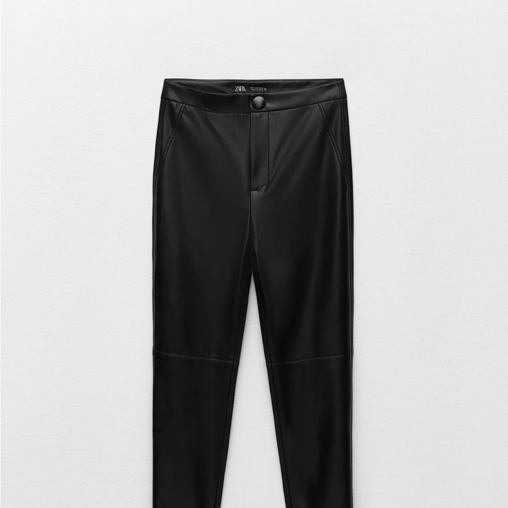 Zara Black Faux Leather Pants